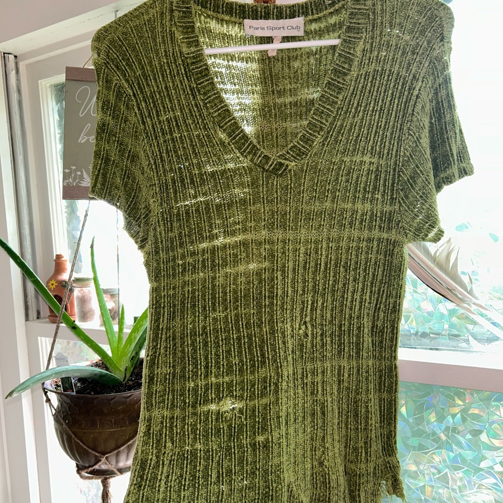 Paris Sport Club Green Knit Top